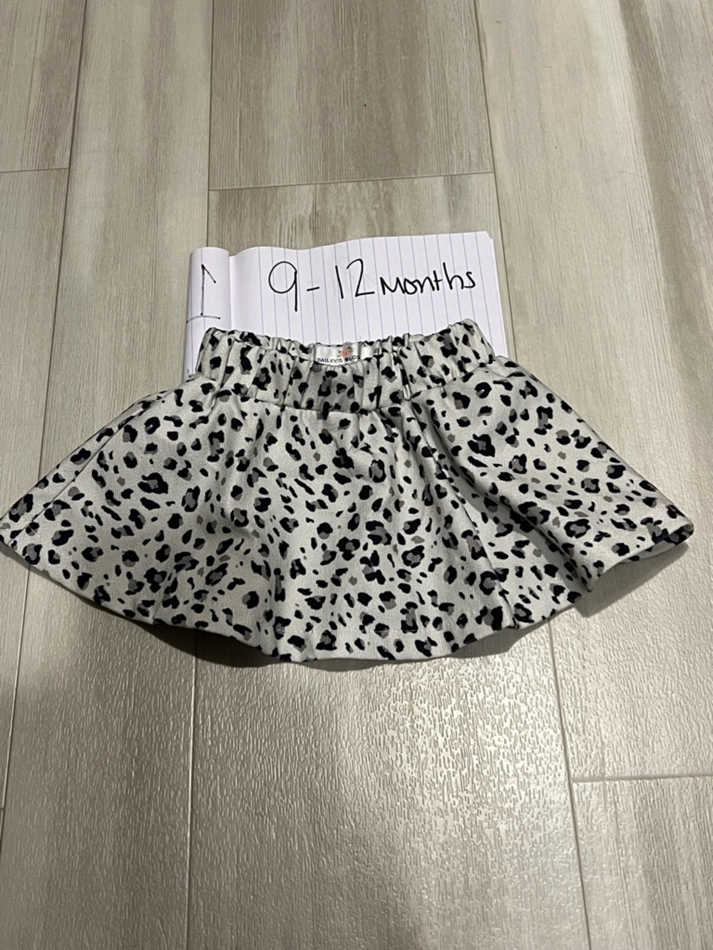 Baileys Blossom Skirt with Black Leopard Print - White Background